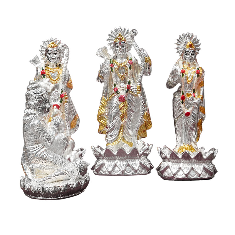 Ram Darbar with coloured garland (4 pieces)